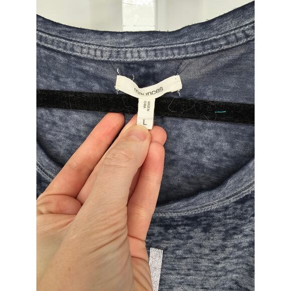 Maurices Women's Blue Kind People Burnout Short Sleeve Blouse Top Size L - Picture 3 of 4